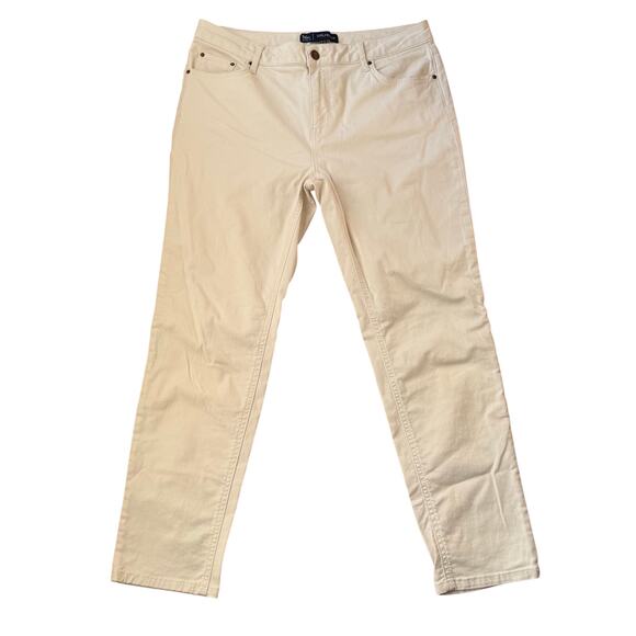 Boden Denim - Boden Girlfriend Cream Denim Straight Leg Jeans Size 12 Regular Classic Preppy